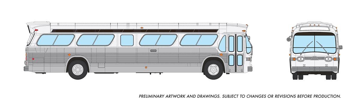 Rapido Trains 753199 HO Unlettered White & Silver 5307 Suburban New Look Bus