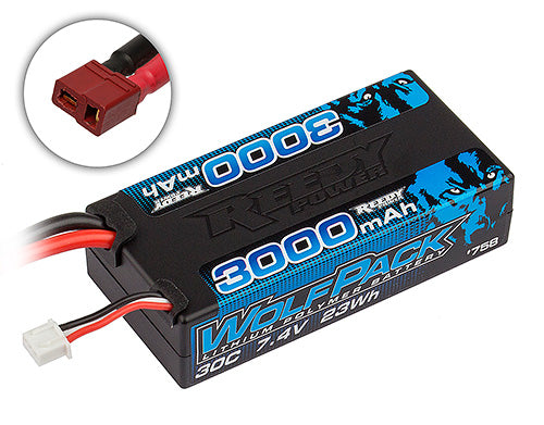 Team Associated 758 Reedy Wolfpack LiPo 3000mAh 30C 7.4V Shorty & T-plug