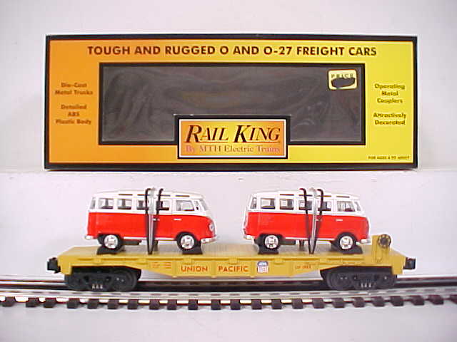 MTH 30-76033 O Scale Union Pacific Flatcar w/2 VW #1965 NIB