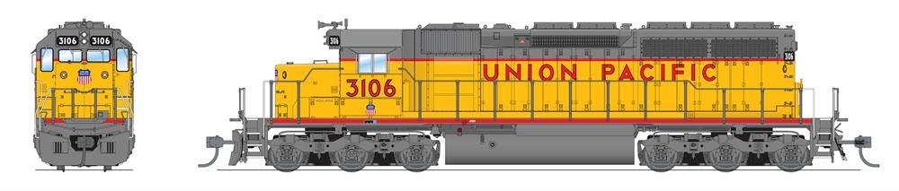 Broadway Limited 7649 HO UP EMD SD40 Diesel Locomotive Paragon4 Sound/DCC #3117