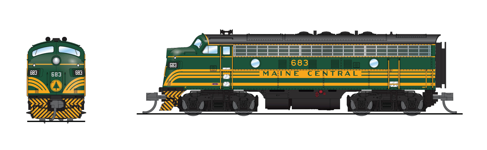 Broadway Limited 9060 N MEC EMD F3A Diesel Locomotive No-Sound/DCC-Ready #683 LN/Box