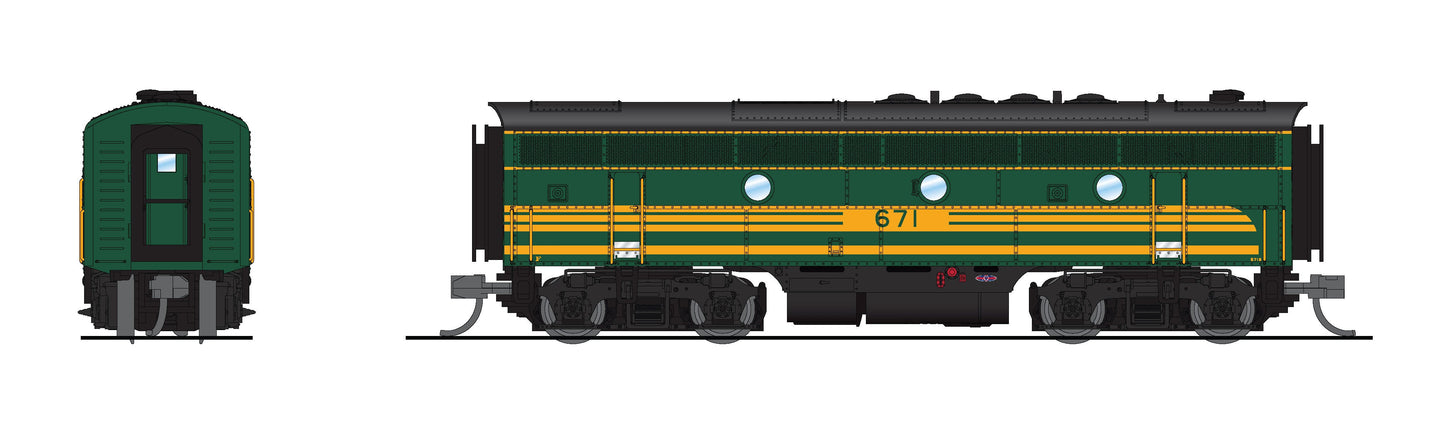 Broadway Limited 9061 N MEC EMD F3B Diesel Locomotive No-Sound/DCC-Ready #671B LN/Box