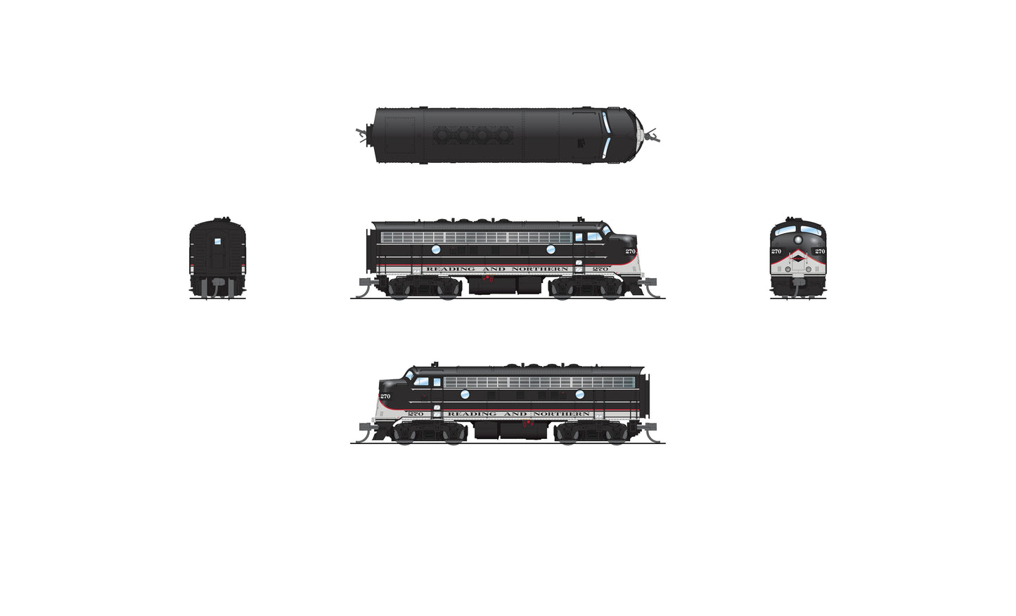 Broadway Limited 9090 N RBMN EMD F7A Diesel Locomotive - No-Sound/DCC Ready #270