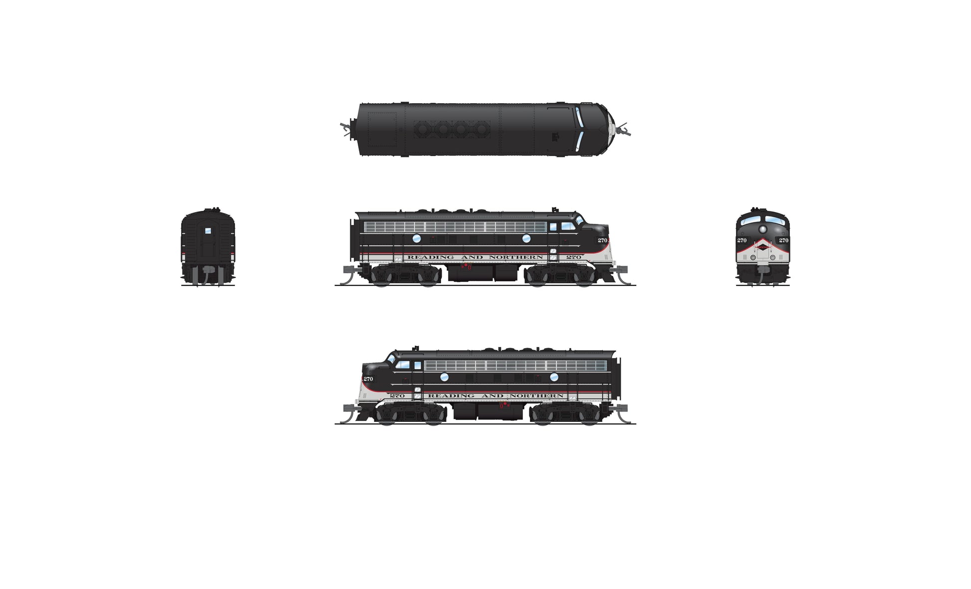 Broadway Limited 9090 N RBMN EMD F7A Diesel Locomotive - No-Sound/DCC Ready #270