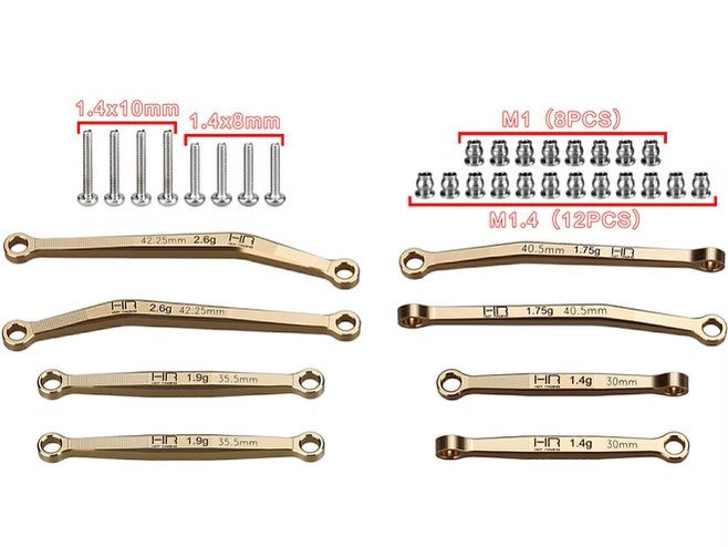 Hot Racing SXTY133H SCX30 No Flex Upgrade Brass Link Set