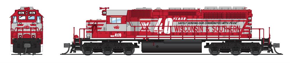 Broadway Limited 9960 N WSOR Engine EMD SD40-2 Diesel Locomotive #4170