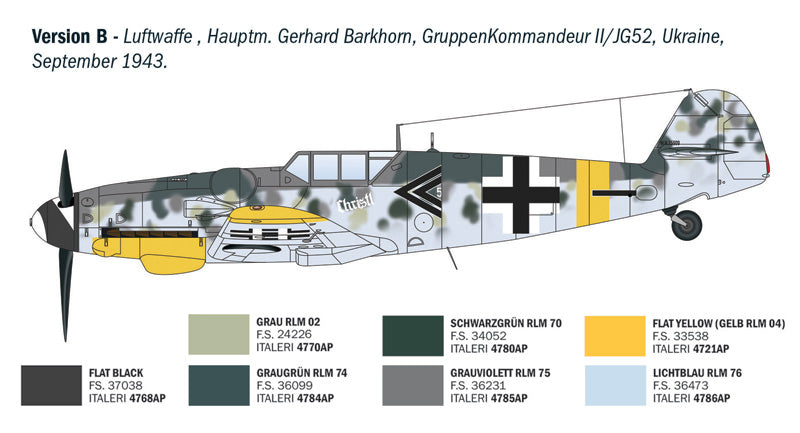 Italeri 1483 1:72 Bf 109 G-6 Aces Fighter Aircraft Plastic Model Kit