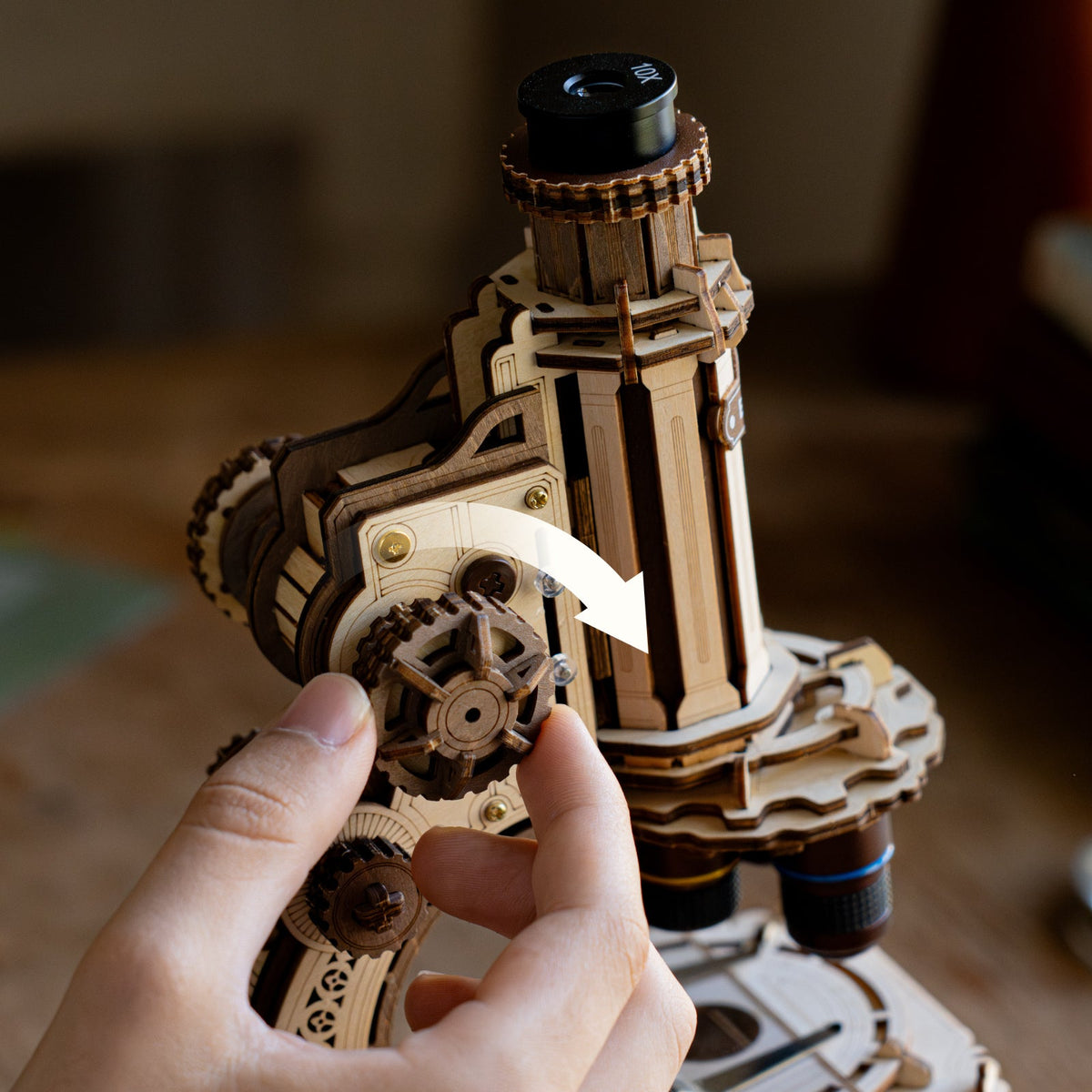 Robotime ST005 ROKR Microscope Mechanical Wooden 3D Puzzle