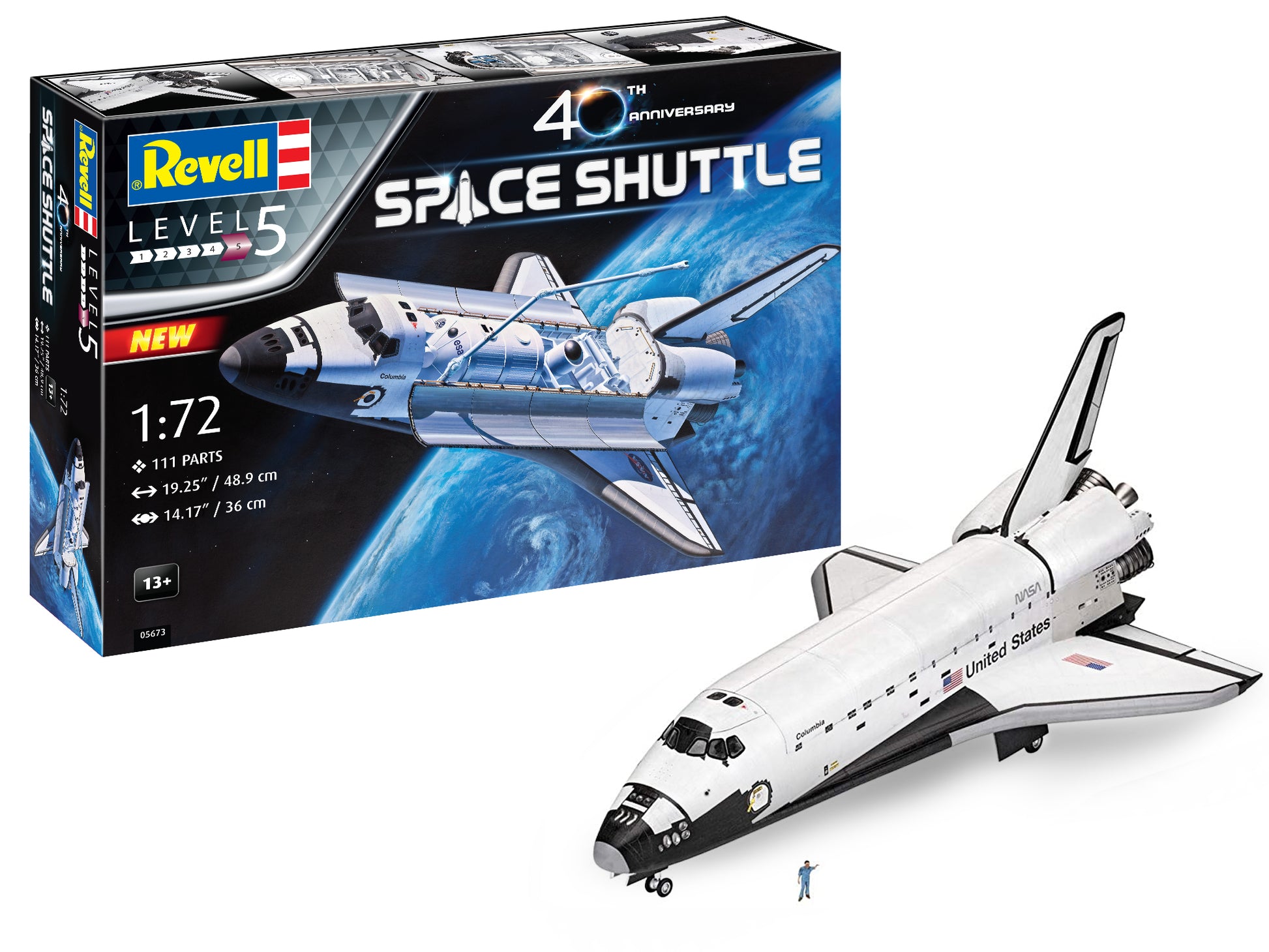 Revell 80-5673 1:72 NASA Space Shuttle 40th Anniversary Plastic Model Kit