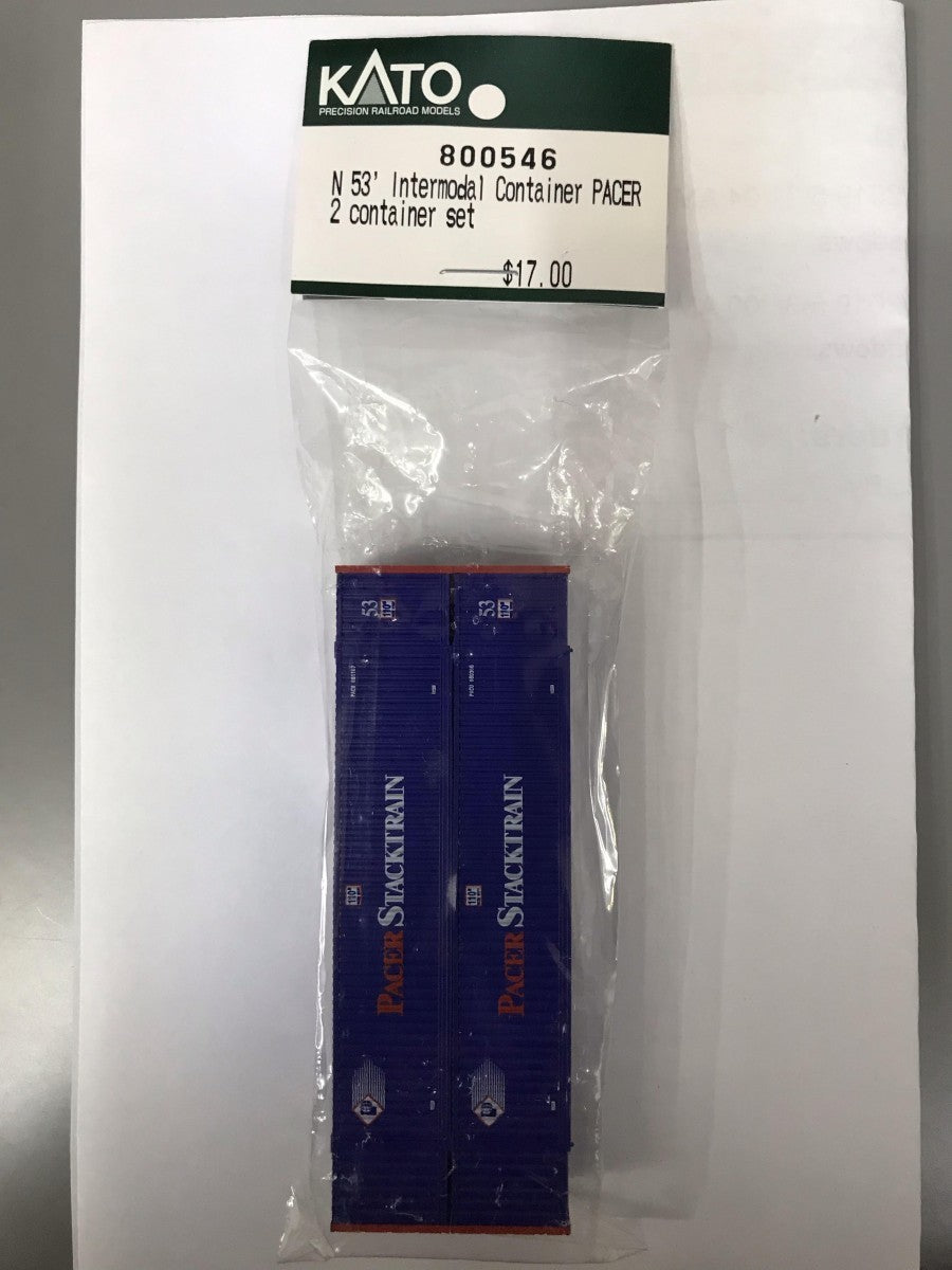 Kato 80-0546 N Pacer 53' Intermodal Container Set (Pack of 2)