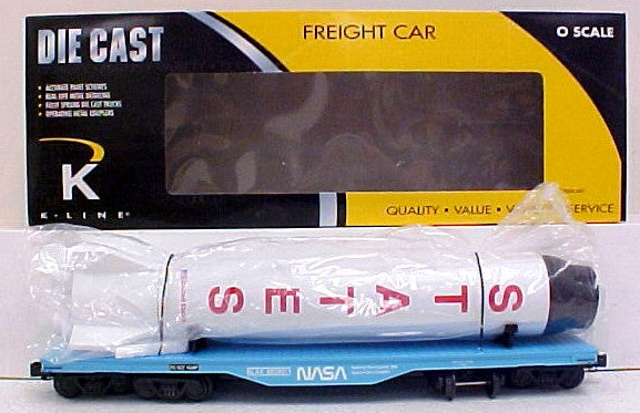 K-Line K693-8011 O Gauge NASA Flatcar with Rocket Booster #6938011 LN/Box