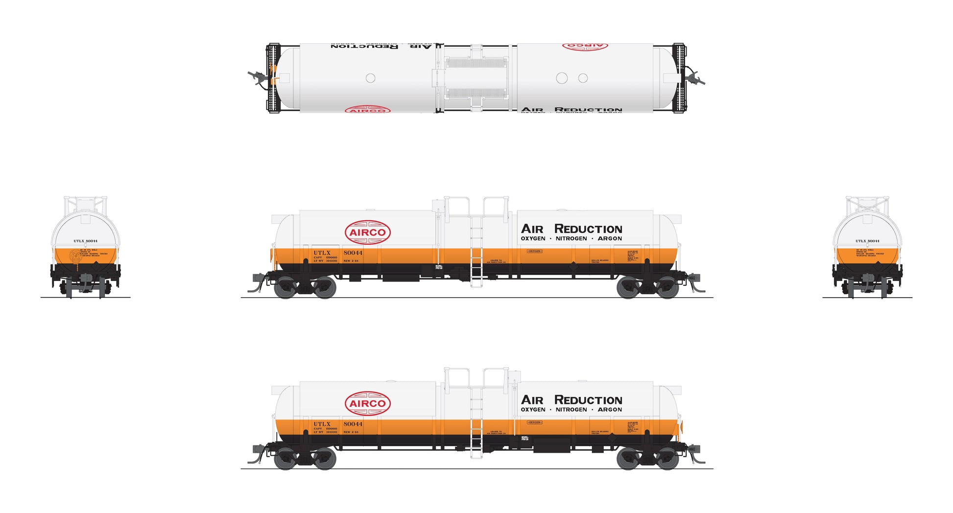 Broadway Limited 8032 HO Air Reduction Cryogenic Tank Car (Pack of 2)