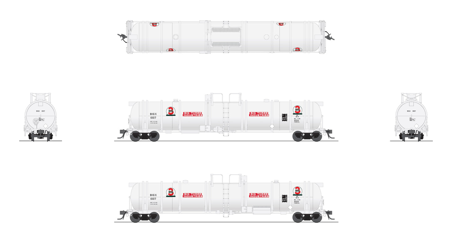 Broadway Limited 8033 HO BIG 3 Cryogenic Tank Car (Pack of 2)
