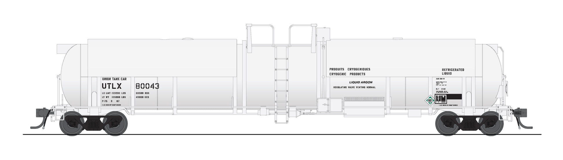 Broadway Limited 8037 HO UTLX Cryogenic Tank Car (Pack of 2)