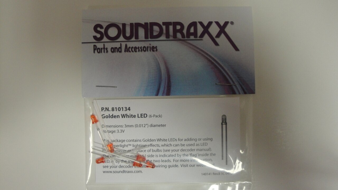 SoundTraxx 810134 3mm Golden White LED (Pack of 6)