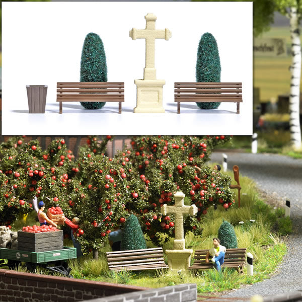 Busch 8110 N Stone Cross, Trees, Benches and Garbage Can