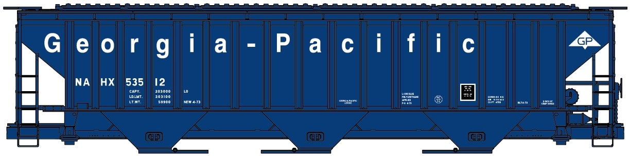 Accurail 81273 HO Georgia Pacific P-S 4750 3-Bay Covered Hopper #53512