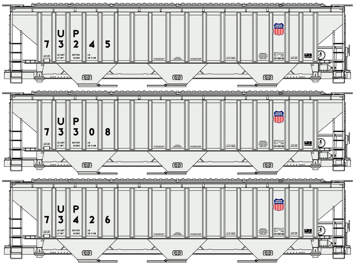 Accurail 8138 HO Union Pacific Pullman Standard Covered Hopper Kit (Set of 2)
