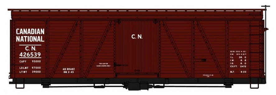 Accurail 81541 HO Canadian National 36' Fowler Wood Box Car Kit