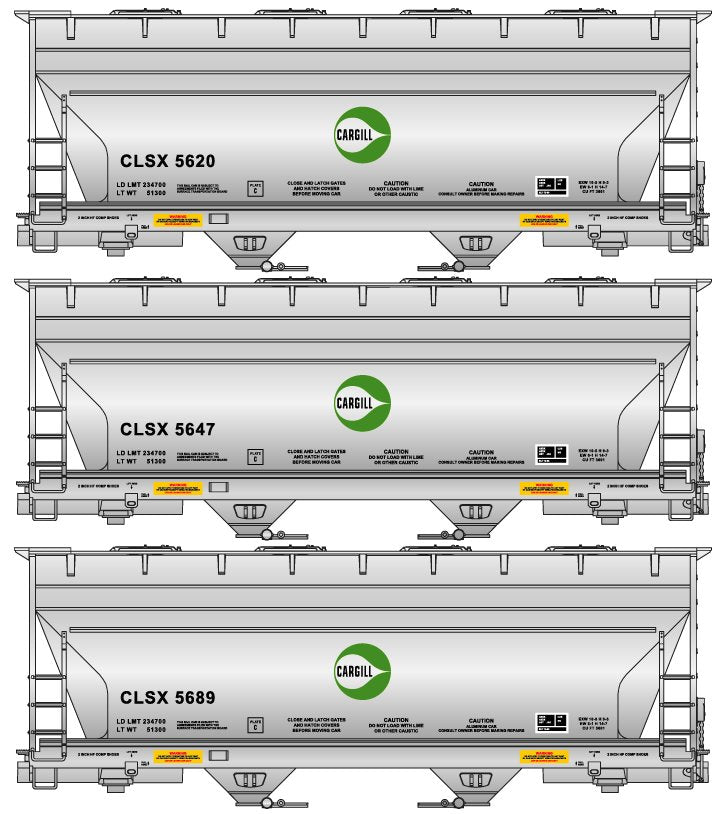 Accurail 8155 HO Cargill ACF 2-Bay Covered Hopper Kit (Set of 3)