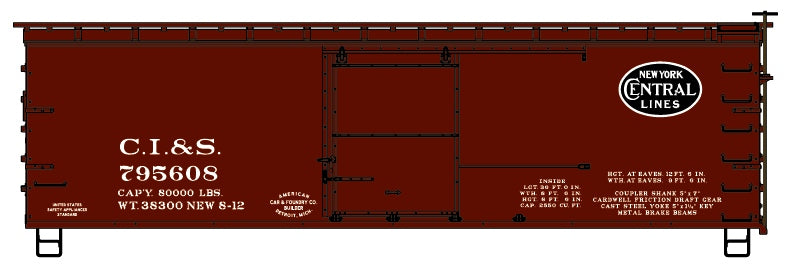 Accurail 81893 HO Chicago Indiana & Southern NYC 36 Foot Wood Boxcar