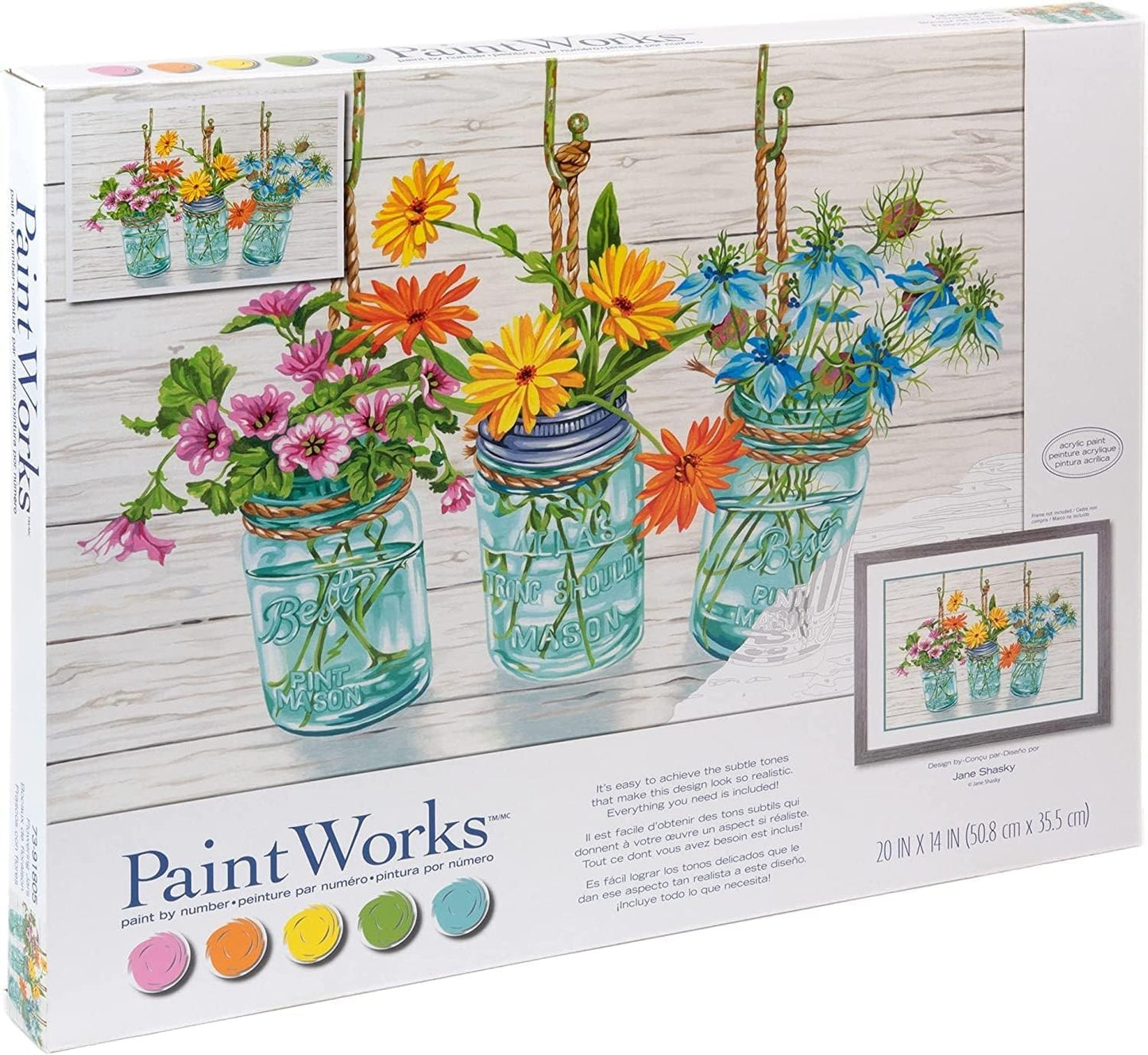 Paintworks Paint by Number 91805 20" x 14" Flowering Jars Kit