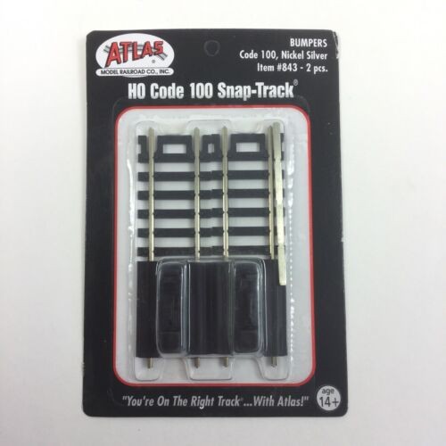 Atlas 0843 HO Scale Code 100 Snap-Track Nickel Silver Track Bumper (Pack of 2)