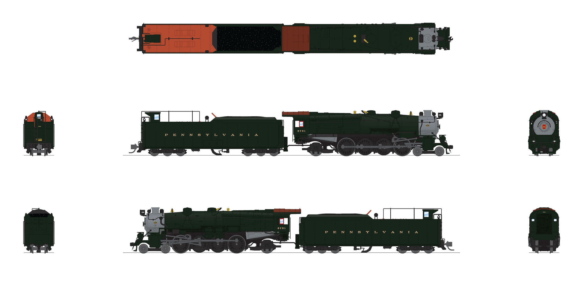 Broadway Limited 8510 N PRR M1a 4-8-2 Steam Locomotive Sound/DC/DCC #6751