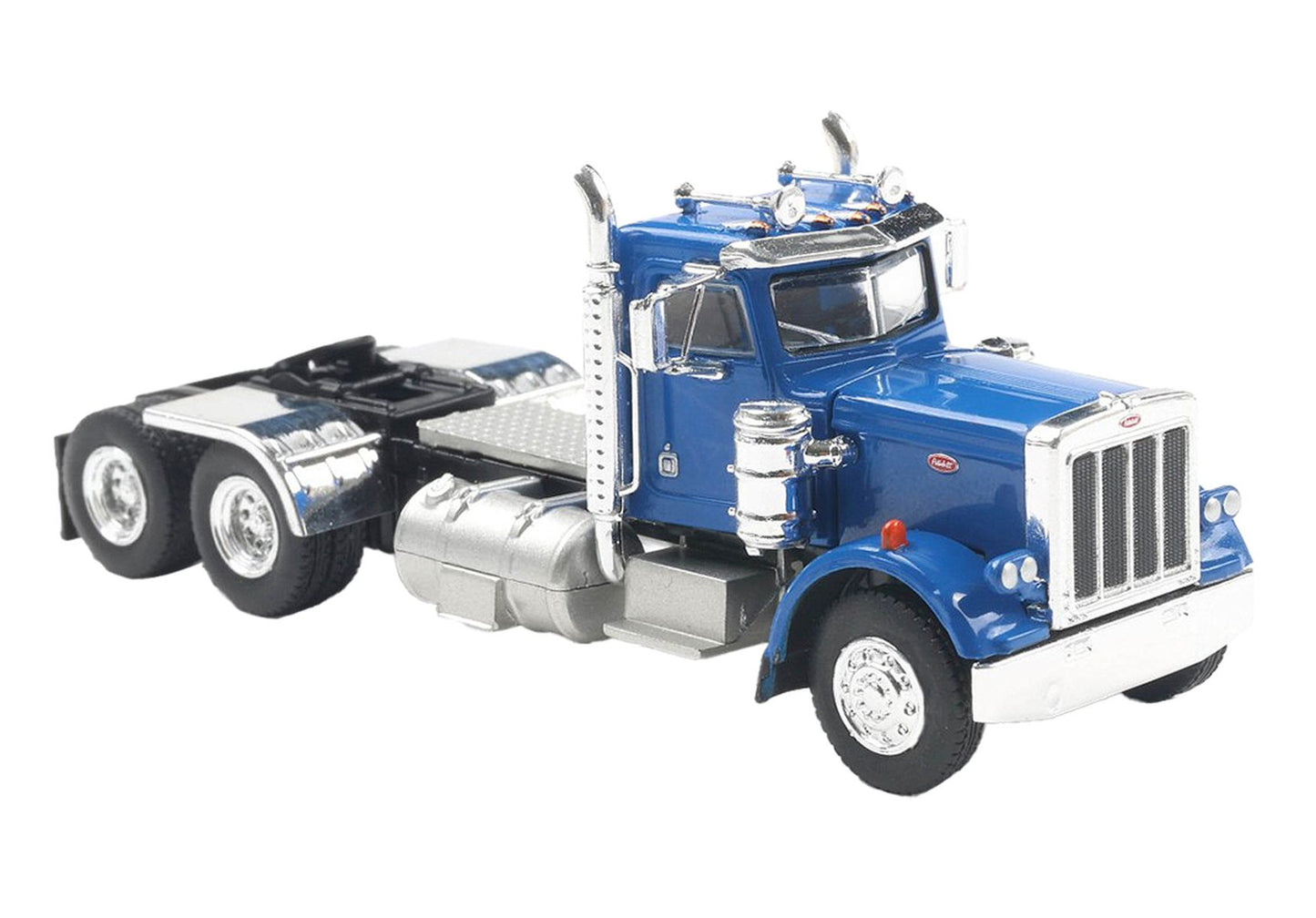 Brekina Automodelle 85720 HO Assembled Blue 1973 Peterbilt 359 Day-Cab Tractor