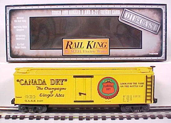 MTH 30-8611 O Gauge Canada Dry Ginger Ale Die-Cast Refrigerator Car #9107 LN/Box