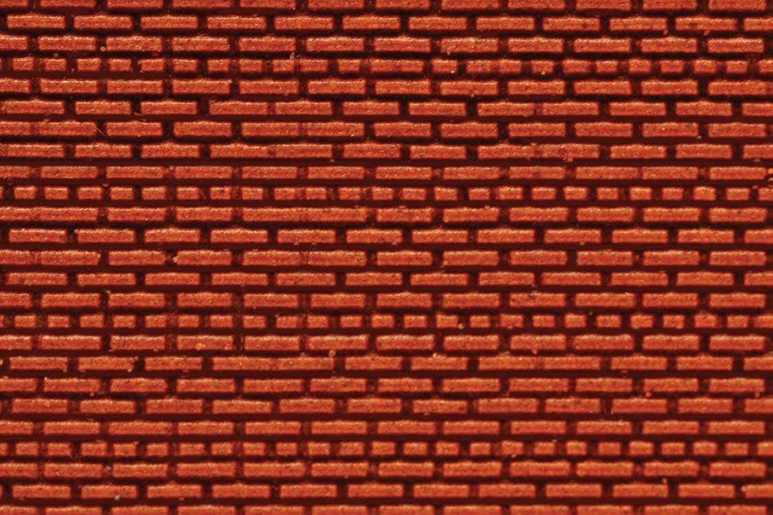 Chooch Enterprises Inc 8621 HO/N Small Flexible Dark Red Brick Wall Sheet