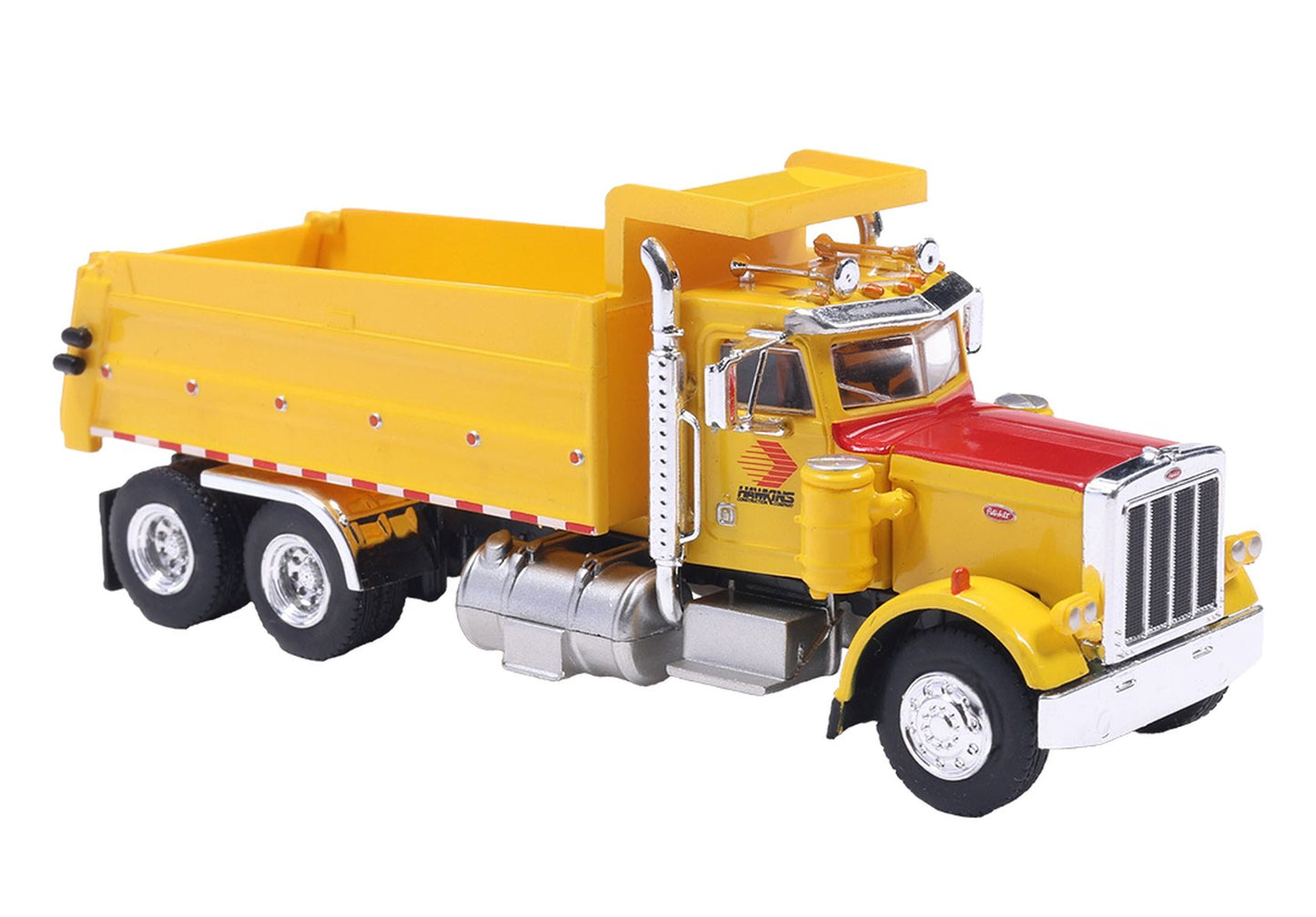 Brekina Automodelle 86294 HO Hawkins Yellow, Red Peterbilt 359 Dump Truck