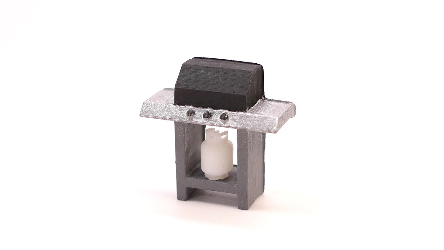 All Scale Miniatures 871864 HO Grill Lid Attached with Propane Tank