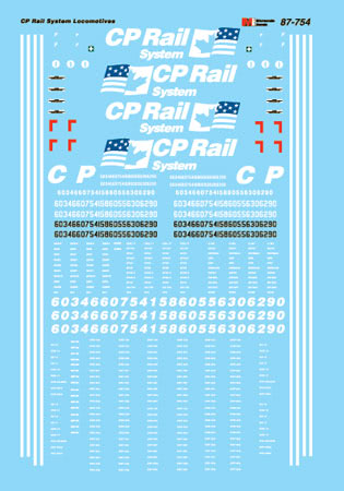 Microscale 87-754 HO Canadian Pacific "Dual Flag" Scheme Diesels Decal Sheet
