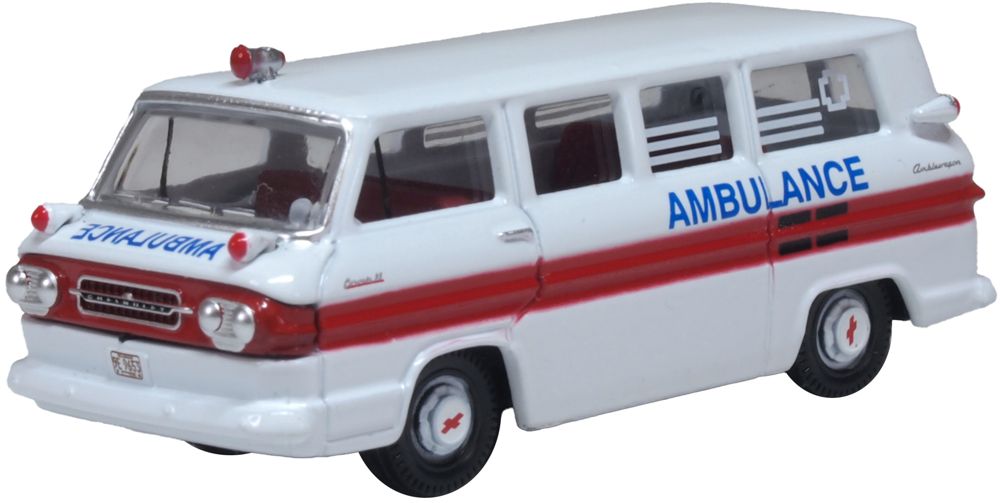 Oxford Diecast 87CG61002 1:87 Amblewagon 1961 Chevy Corvair Greenbrier Ambulance