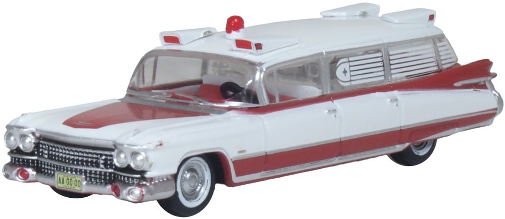Oxford Diecast 87CM59001 1959 Cadillac Miller-Meteor Ambulance