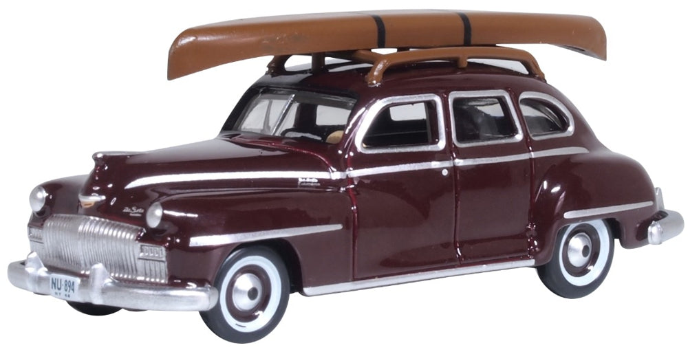 Oxford Diecast 87DS46007 1:87 '46-'48 Desoto Suburban Sedan w/ Canoe Diecast Car