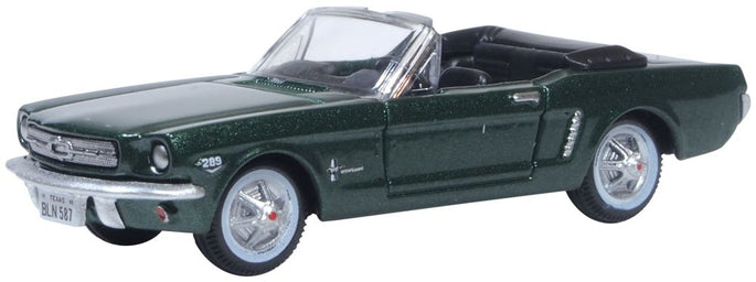 Oxford Diecast 87MU65006 HO 1965 Ford Mustang Ivy Green Convertible