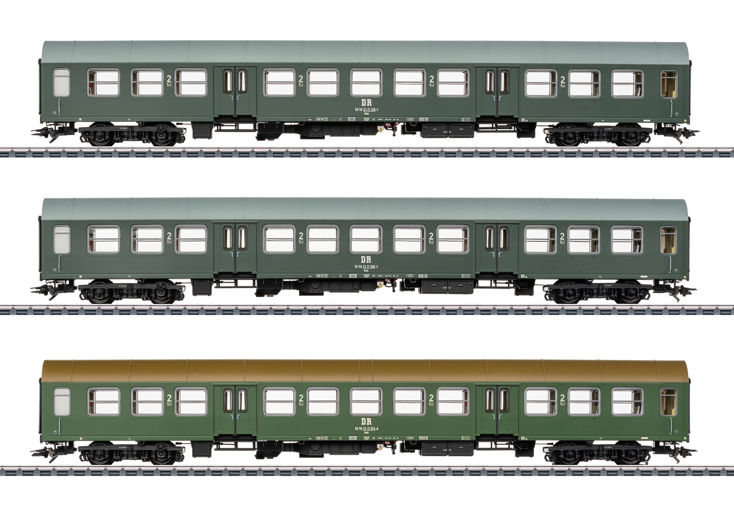 Marklin 42580 HO DR Halberstadt Center Entry Car Passenger Car Set