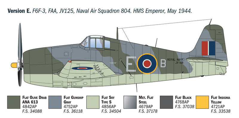 Italeri 91213 1:72 F6F-3/5 Hellcat Fighter Aircraft Plastic Model Kit