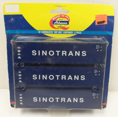 Athearn 2814 HO Sinotrans 40' Container (Pack of 3)