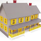 MTH 30-9001 O Scale Country House Building Gray w/ Yellow Shutters LN/Box