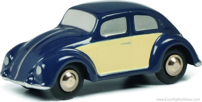 Schuco 450540400 Piccolo Volkswagen Beetle, Blue/Beige