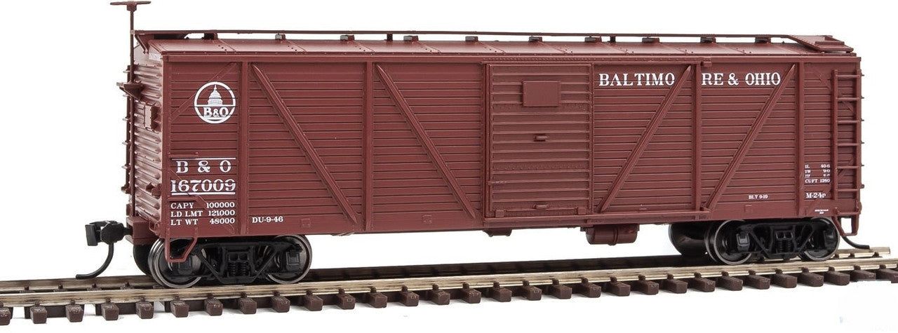 Walthers 910-40554 HO Scale Baltimore & Ohio 40' Single-Sheathed Boxcar #167009
