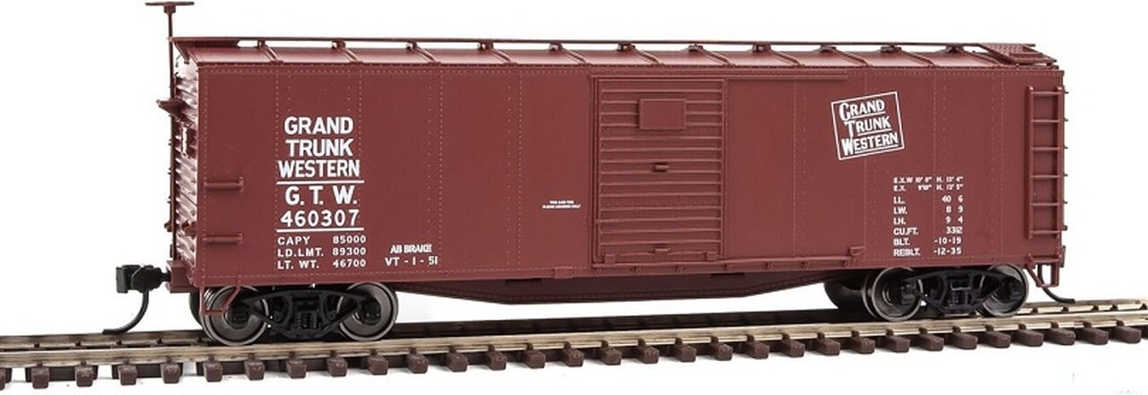 Walthers 910-40815 HO Grand Trunk Western 40' Rebuilt Steel Boxcar #460307 NIB