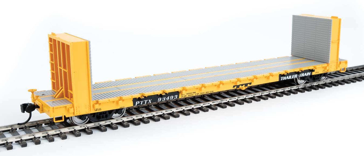 Walthers 910-5880 HO PTTX RTR 60' Pullman-Standard Bulkhead Flatcar #93493