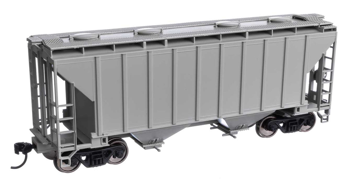 Walthers 910-8500 HO Undecorated 37' 2980 Cubic-Foot 2-Bay Covered Hopper RTR