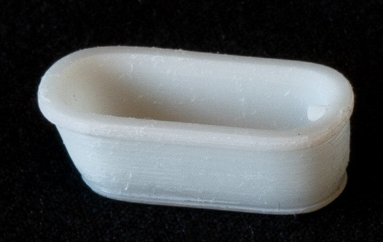 All Scale Miniatures 870927 HO Scale Undecorated Plastic Bath Tub (Pack of 5)