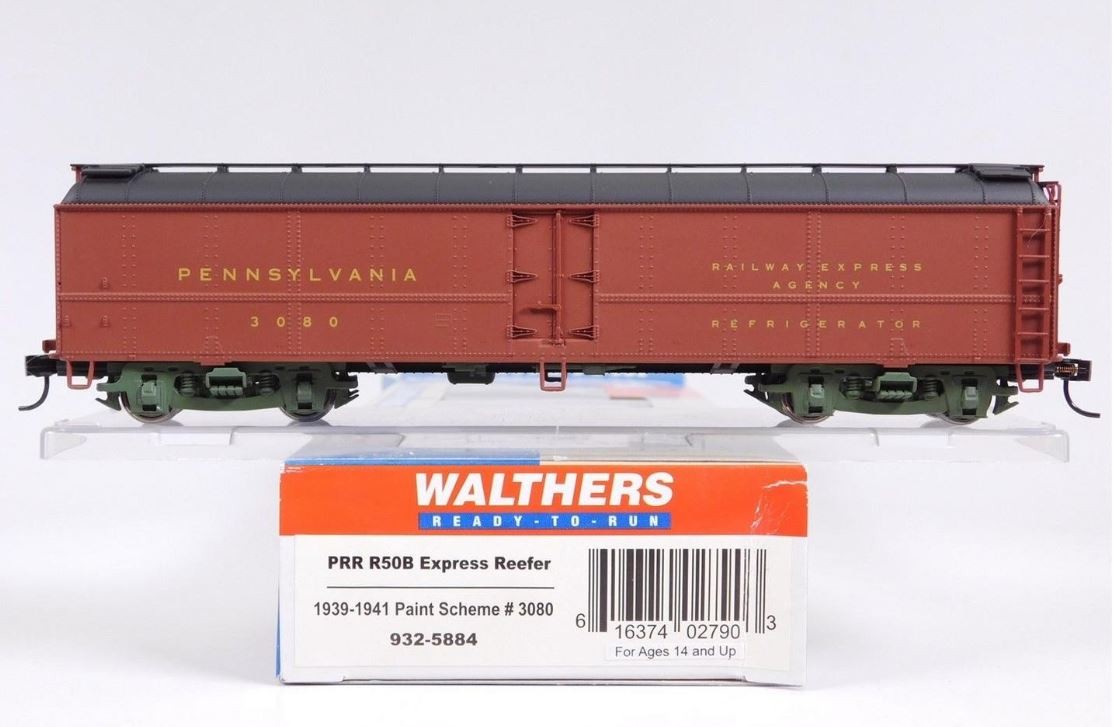 Walthers 932-5884 HO PRR 1939-1941 Paint Scheme R50B Express Reefer #3080 LN/Box