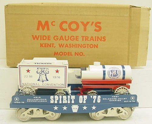 McCoy 1000-76 Standard Gauge TCA Spirit of 1976 Flatcar with Load NIB
